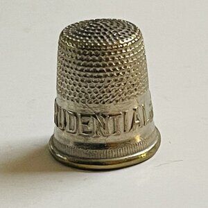 The Prudential Life Insurance Sewing Quilting Thimble Silver Tone Collectible